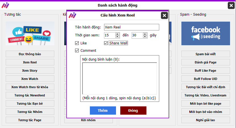 phonefarm tương tác Reels