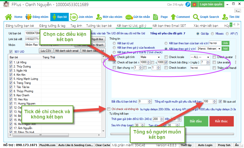 Tool Tự Động Kết Bạn Facebook FPlus