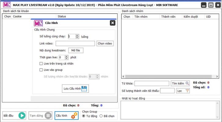 Tool Max Play Livestream - Phần mềm phát lại livestream, phát video trực tiếp số lượng lớn Tool Max Play Livestream - Phần mềm phát lại livestream, phát video trực tiếp số lượng lớn