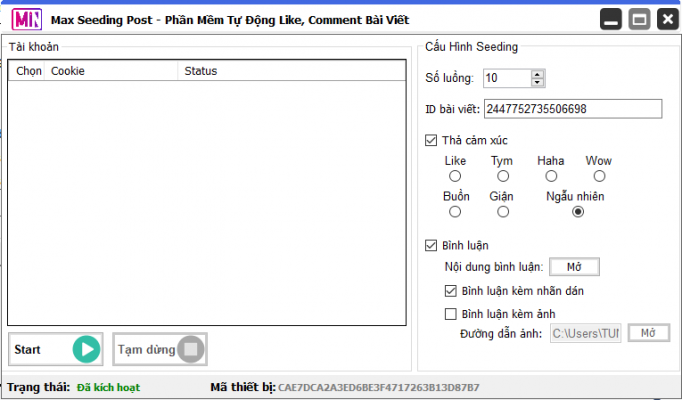 Tool Max Seeding - Phần mềm tăng like, tăng comment trong bài viết facebook marketing facebook Tool Max Seeding - Phần mềm tăng like, tăng comment trong bài viết facebook