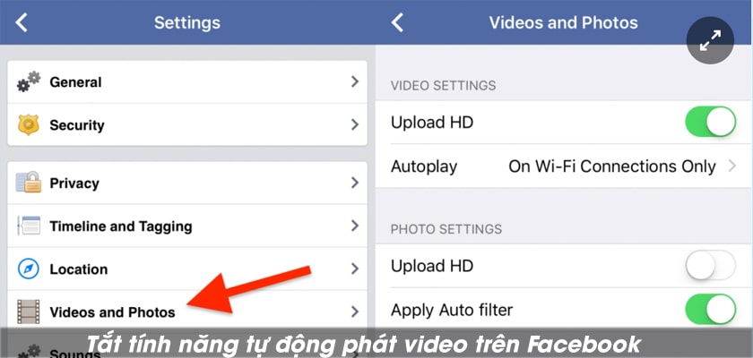 Thủ thuật 1: Tắt tự động phát video trên Facebook