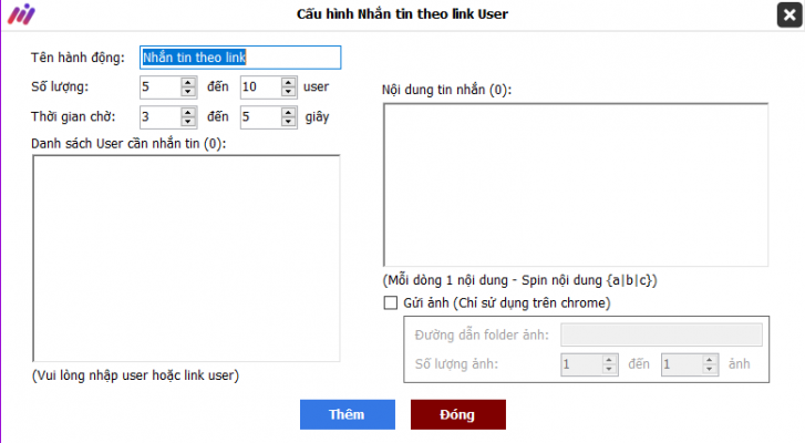 tin nhắn tới user twitter chỉ định Chức năng gửi tin nhắn tới user twitter chỉ định