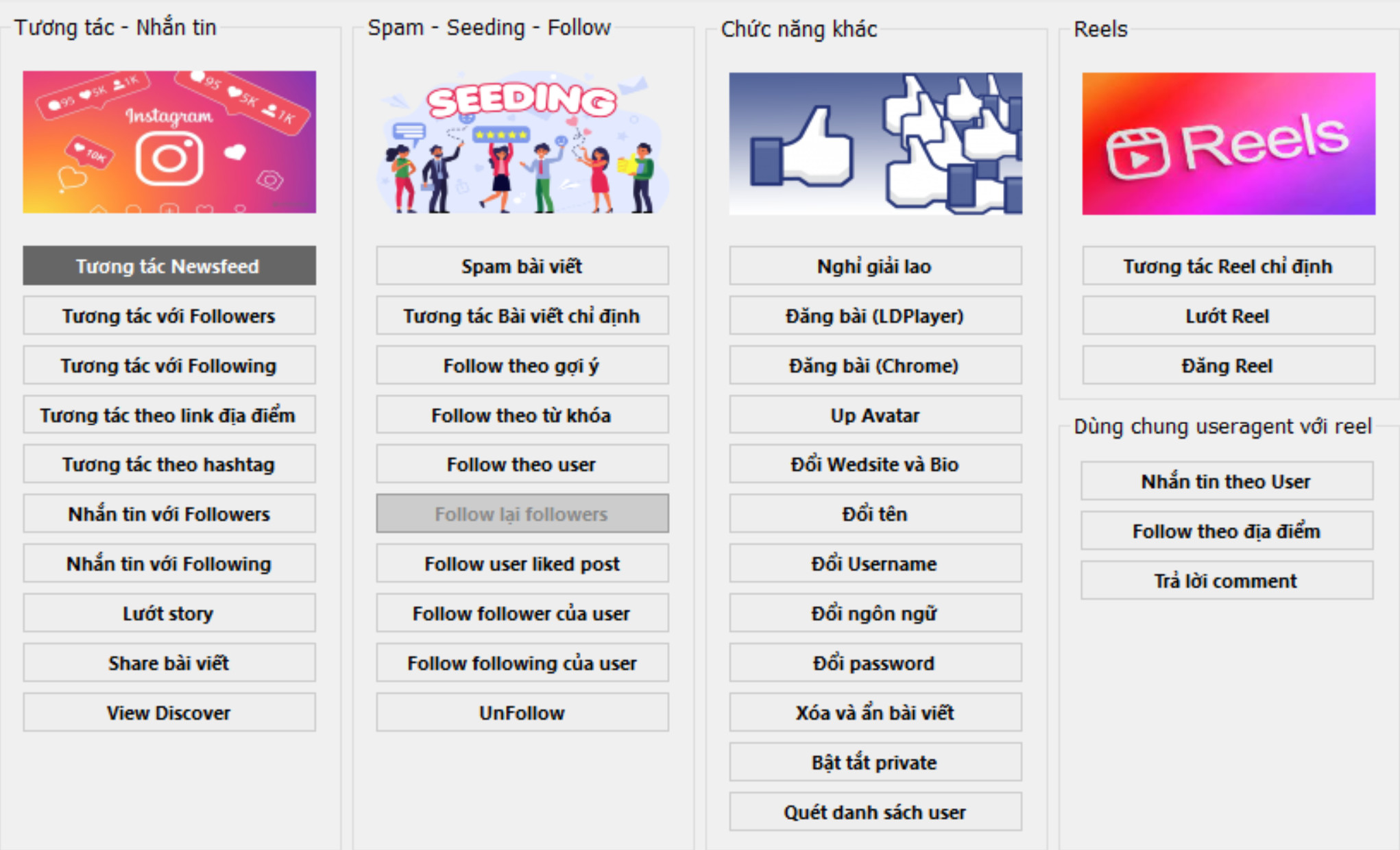 Bảng Tính Năng Của Công Cụ Đăng Bài Instagram Hàng Loạt Tự Động
