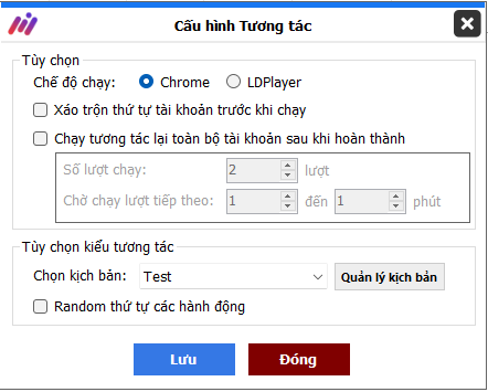 cấu cấu hình tương tác