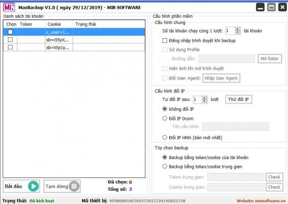 Tool Max Backup - Phần mềm hỗ trợ mở khóa tài khoản facebook bị checkpoint