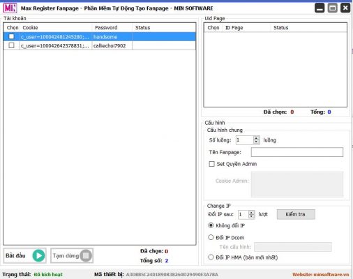 Max Reg page - Phần mềm tạo fanpage facebook hàng loạt tự động Max Reg page - Phần mềm tạo fanpage facebook hàng loạt tự động