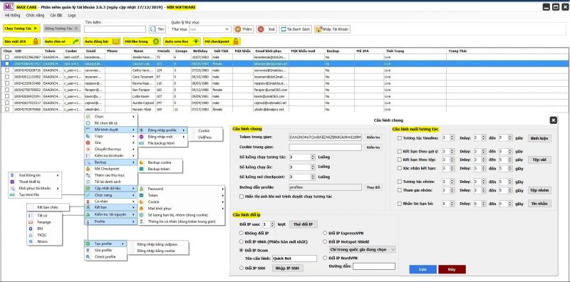 Tool Max Care - Phần mềm chăm sóc, quản lý tài khoản facebook số lượng lớn marketing facebook Tool Max Care - Phần mềm chăm sóc, quản lý tài khoản facebook số lượng lớn
